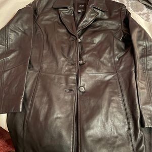 Vintage Leather Trench Coat